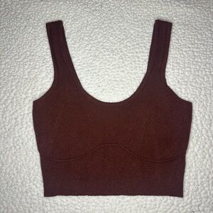 Kendall & Kylie Brown Sweater Tank Top